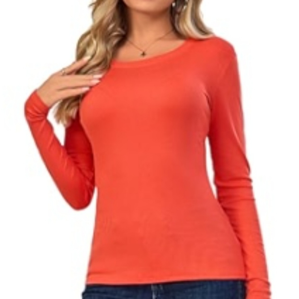 C MODE Aurora Seven BURNT ORANGE WOMENS TOP LONG SLEEVE  One Size